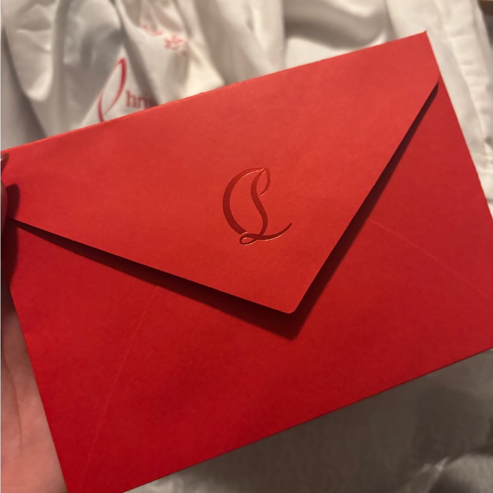 Christian Louboutin White Pouch with Red Logo